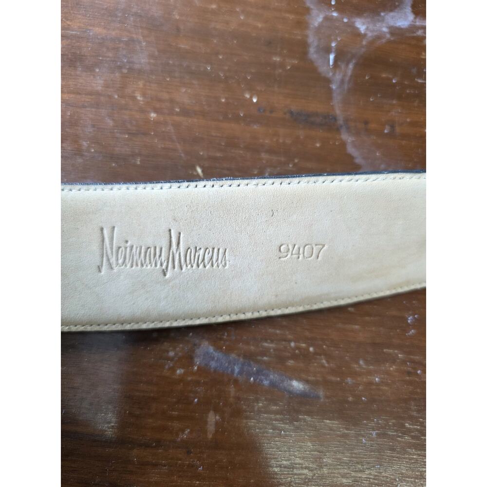 Neiman Marcus Vintage Belt Black Italian Leather Statement Belt Women's Medium - Picture 3 of 9